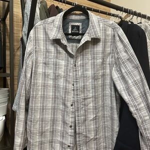 Prana Men’s Plaid Button-Down Shirt | Size Large